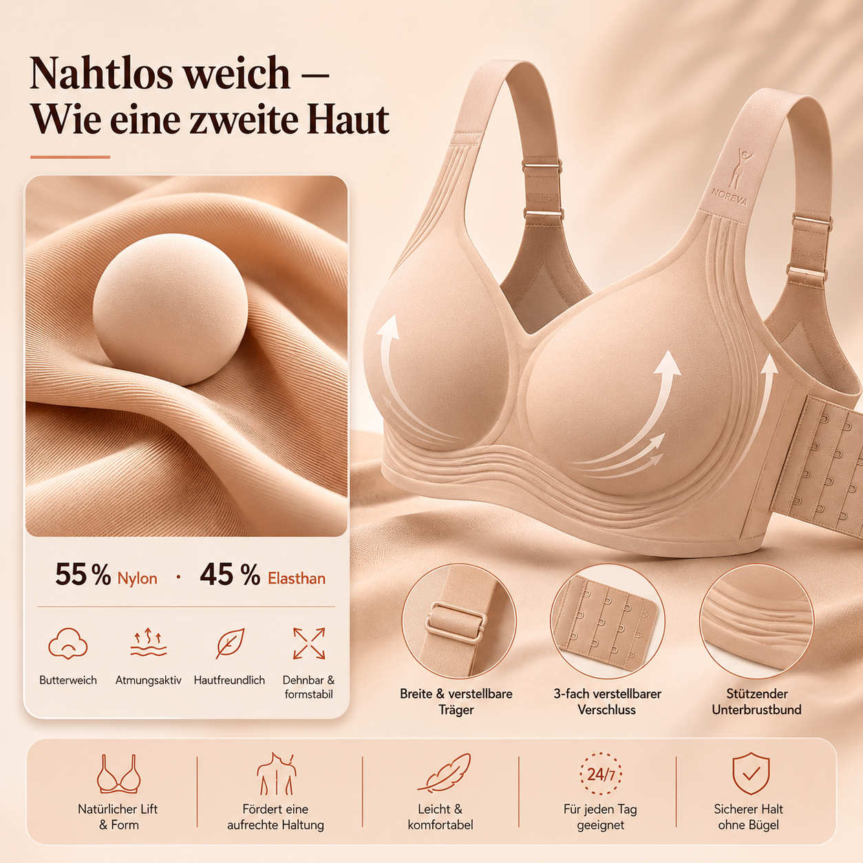 Noreva Haltungs-BH sofortige Wirkung ab dem ersten Tragen